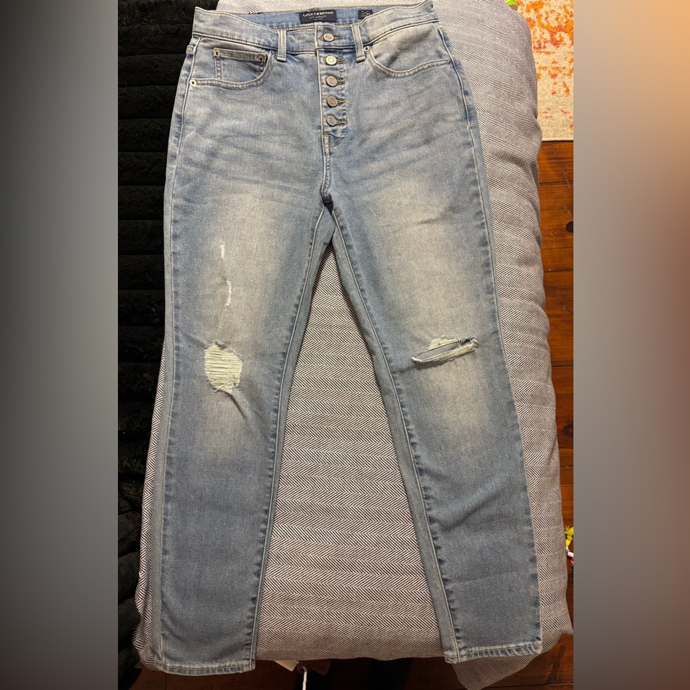 Lucky Brand Faded Blue Button-Fly Skinny Jeans